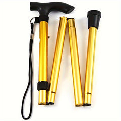 Foldable Walking Stick w/ Rubber Tip & Adjustable Height for Hiking