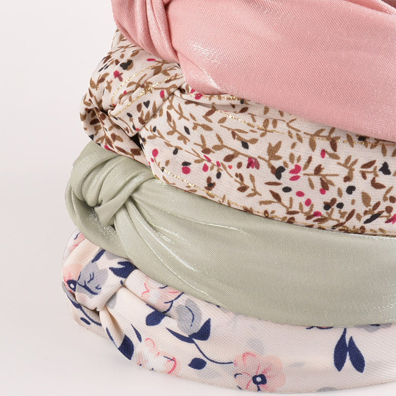 Colorful Flower Print Headband Retro Hair Accessories