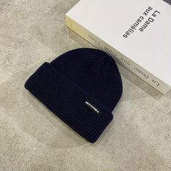Label Patch Candy Beanie Coldproof Knit Hat