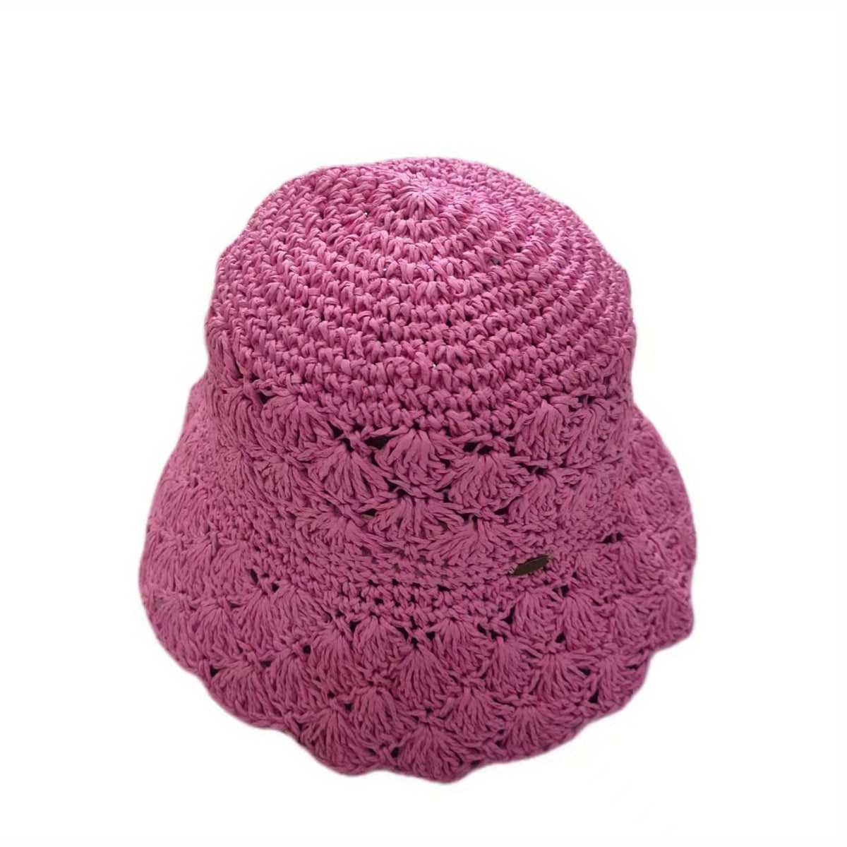 Boho Hollow Straw Cloche Hat Women Breathable Bucket Hat