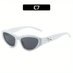 Y2K Triangle Cat Eye Sunglasses Star Jelly Frame Glasses UV400