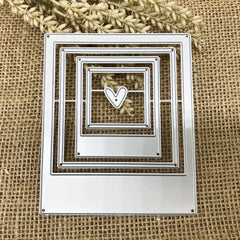1pc Heart-shaped Square Metal Embossing Cutting Die