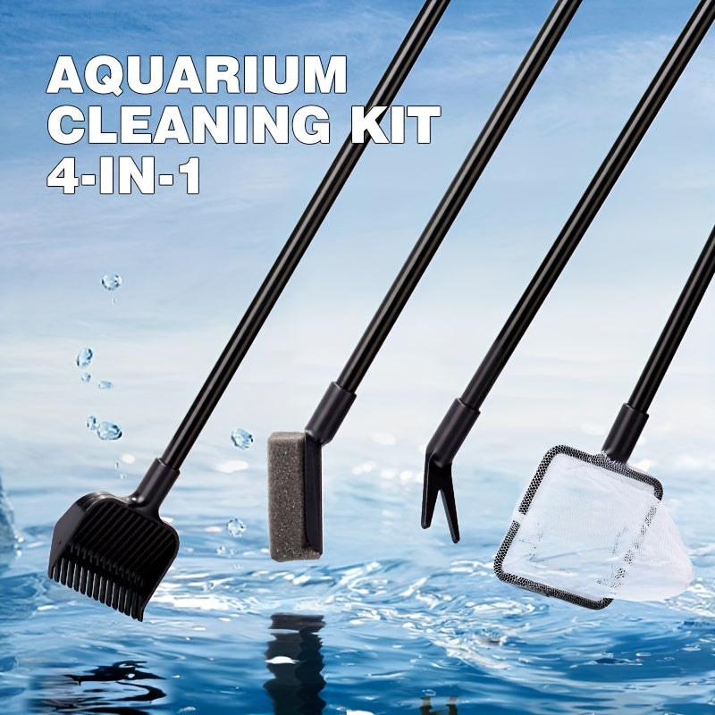 Aquarium Cleaning Tool 4-In-1 Algae Scraper Scrubber Set