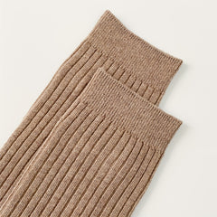 Solid Ribbed Knee High Socks Women's Stockings & Hosiery