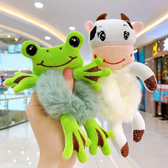 Cartoon Plush Frog Hair Tie Scrunchie Elastic Hair Accessories