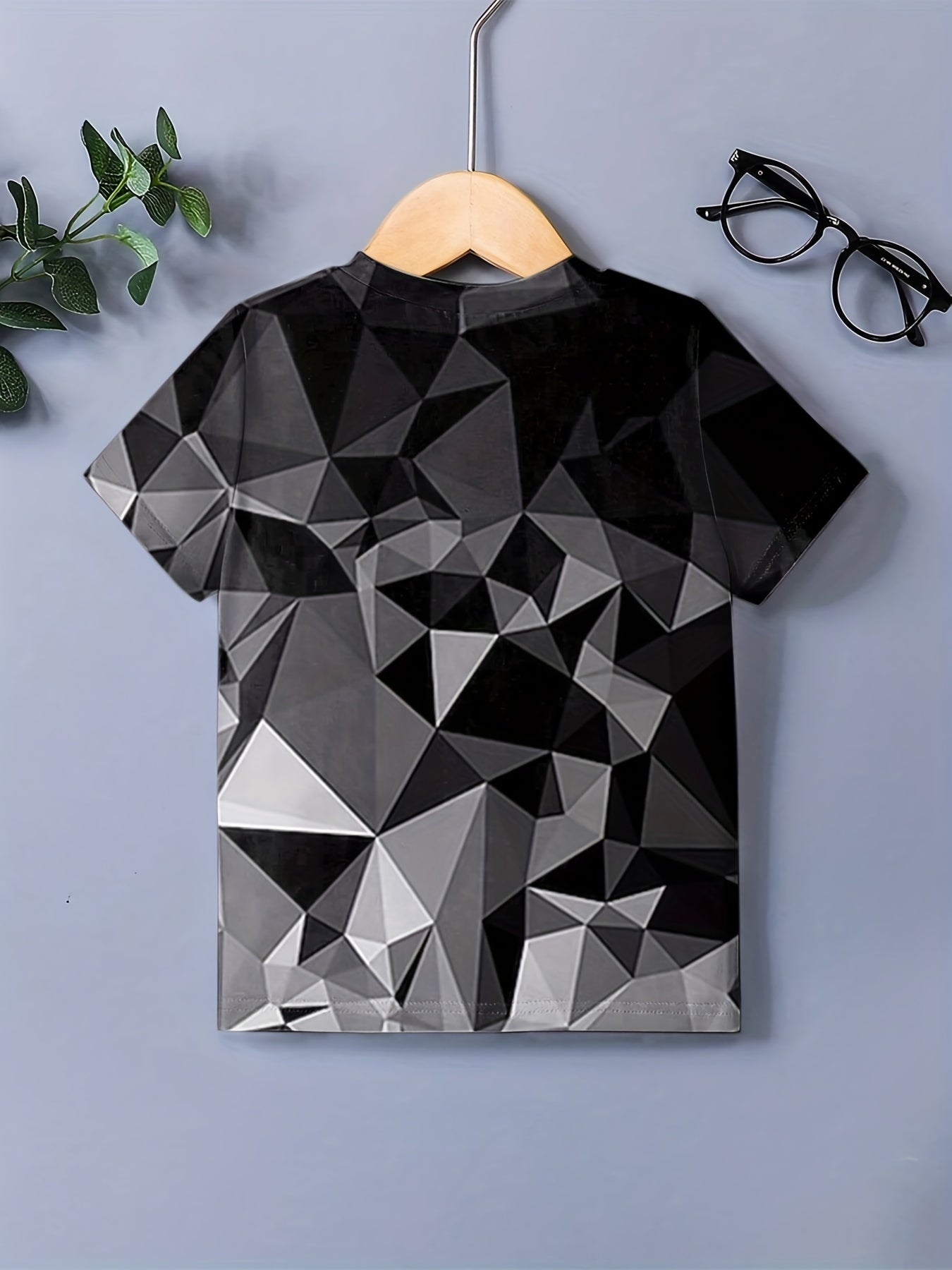 Boy's Geo Graphic T-shirt Stretch 3D Print Loose Tee Kids Summer Clothing