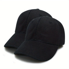 2pcs Solid Baseball Cap Lightweight Sunshade Dad Hats Couple Sun Hat