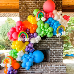 129pcs Rainbow Balloon Arch Kit for Birthday House Themed Decor