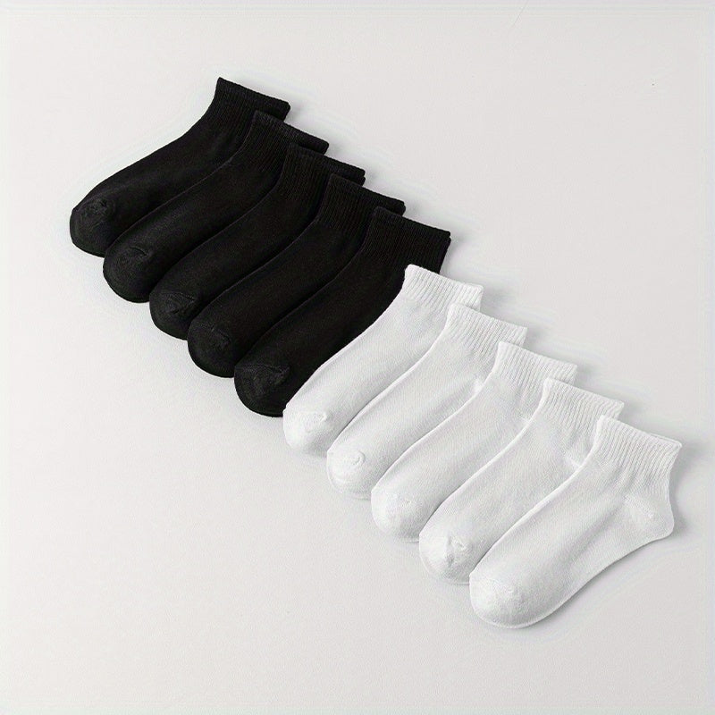 10 Pairs Solid Comfy Short Socks Women's Stockings & Hosiery
