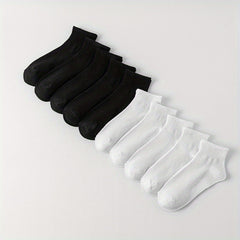 10 Pairs Solid Comfy Short Socks Women's Stockings & Hosiery