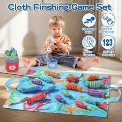 Colorful 3D Fishing Toys Set for Kids with Rod and Fish