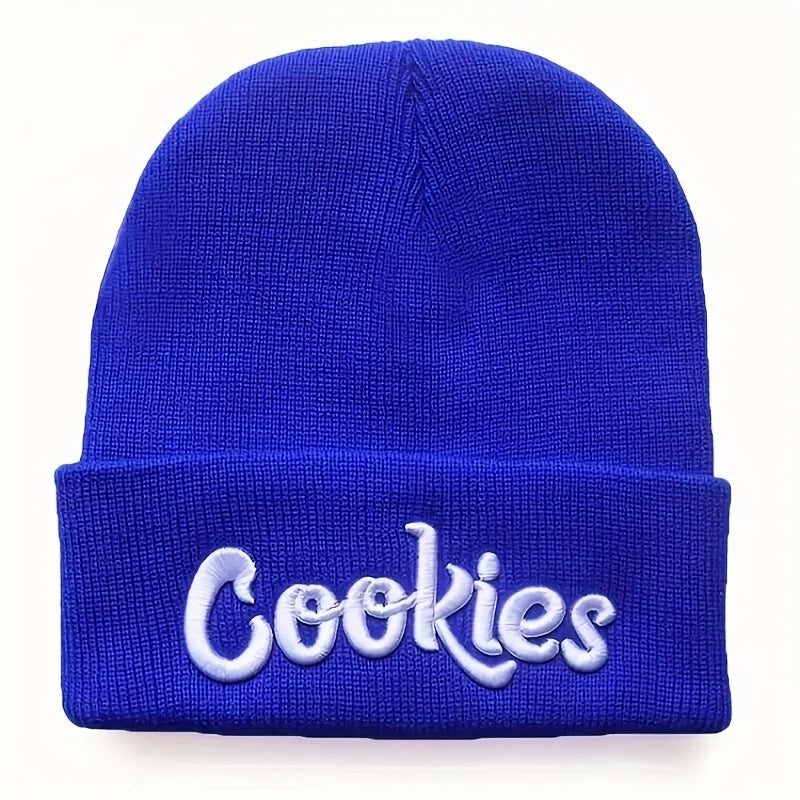 Letter Embroidery Cotton Beanie Solid Knit Hat Hip Hop Unisex Couple Skull Hats