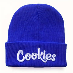 Letter Embroidery Cotton Beanie Solid Knit Hat Hip Hop Unisex Couple Skull Hats