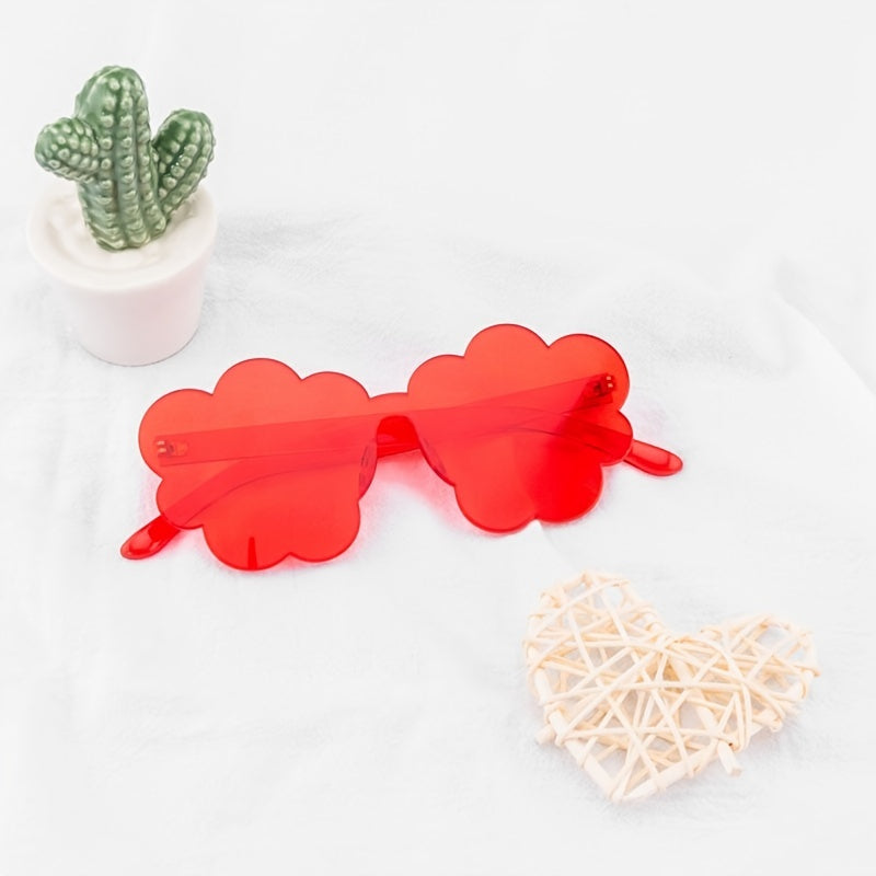 Thick Sliced Candy Love Sunglasses Flower Frameless