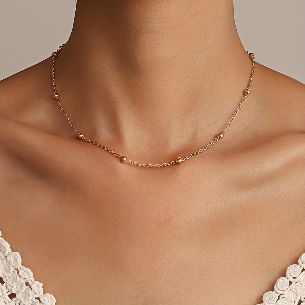 Fashionable Beaded Collar Chain Necklace for Women