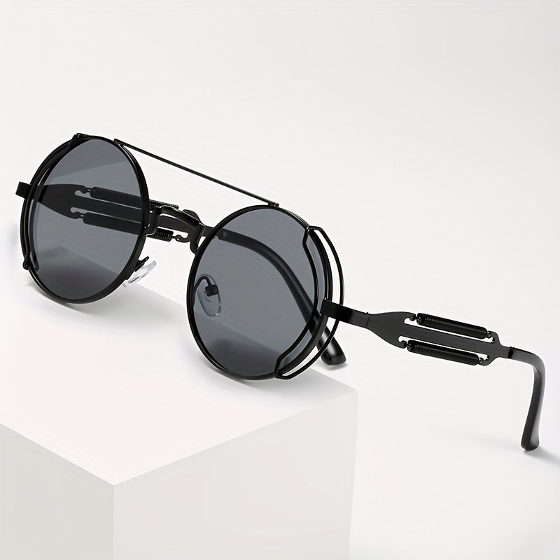 Y2K Steampunk Sunglasses Retro Spring Temple Gothic Metal UV400