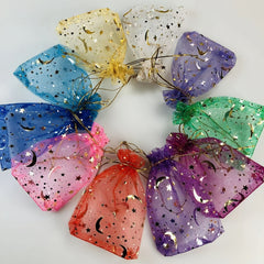 50pcs Bronzing Star Moon Organza Mesh Bag