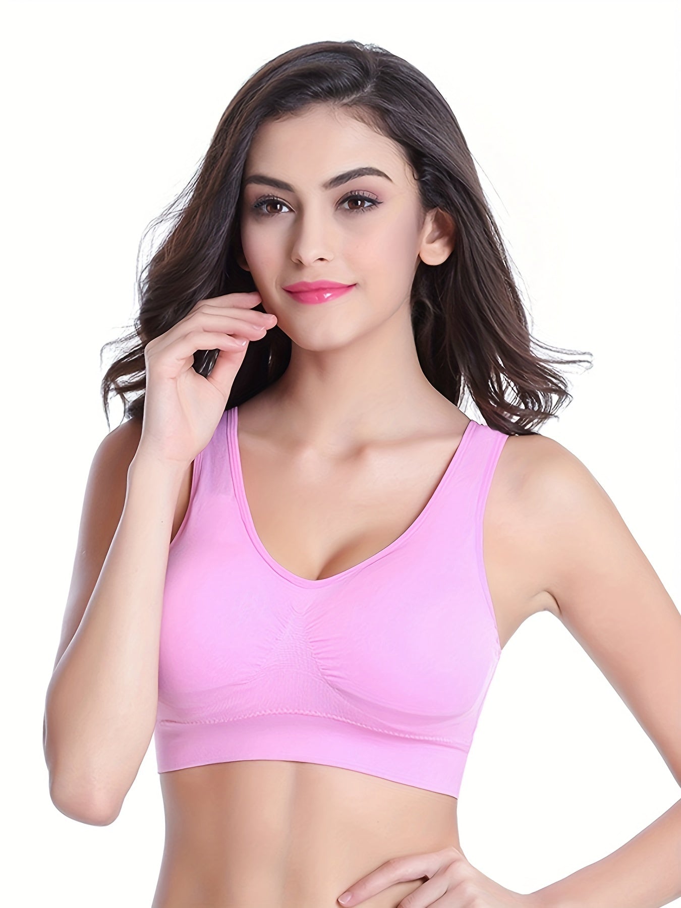 3 Pcs Breathable Eyelet Mesh Hole Sports Bras Non Padded Yoga Bras
