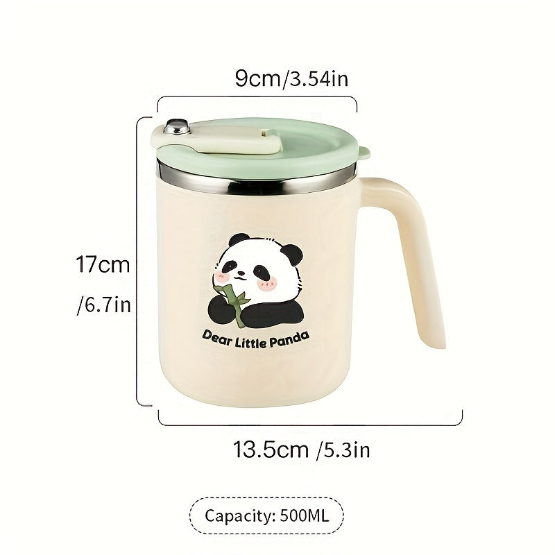 500ml Panda Pattern Stainless Steel Water Cup