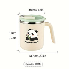 500ml Panda Pattern Stainless Steel Water Cup