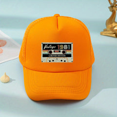 Children's Print Magnetic Tape Mesh Baseball Cap Sunshade Peaked Cap