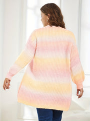  Rainbow Ombre Print Knit Cardigan