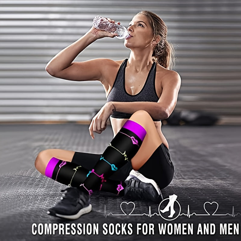 6 Pack Copper Compression Socks for Men and Women - Circulation Support