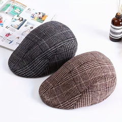 Outdoor Retro Casual Plaid Beret For Men