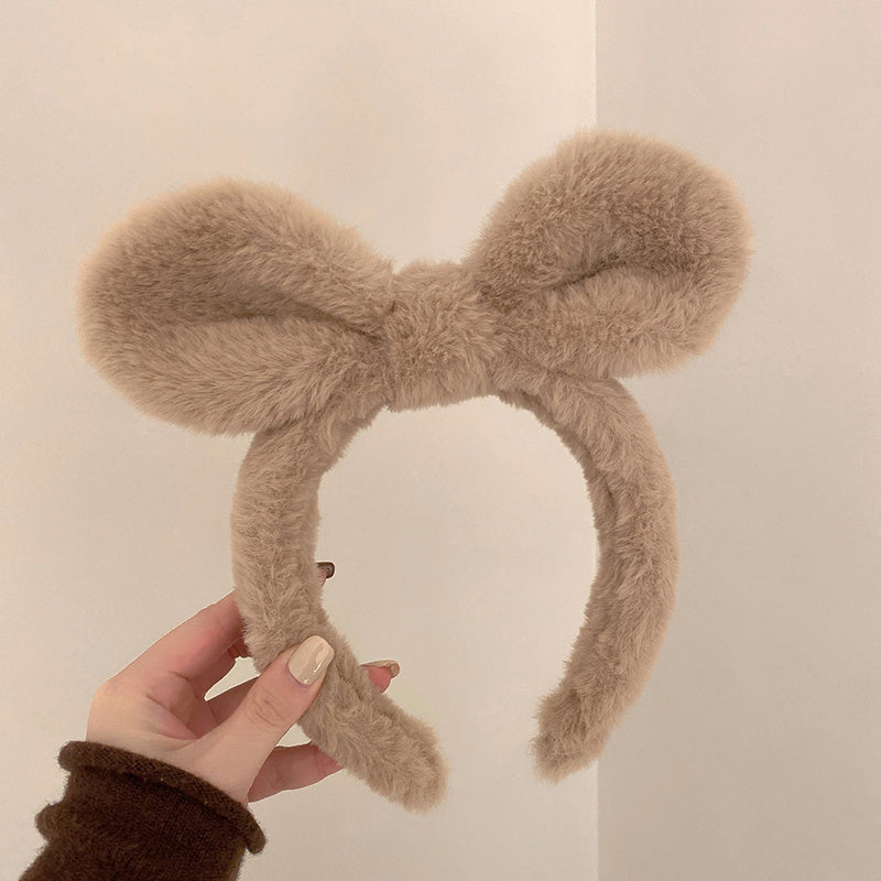 Plush Rabbit Ear Hairband Face Wash Headband Women's Hair Accessories