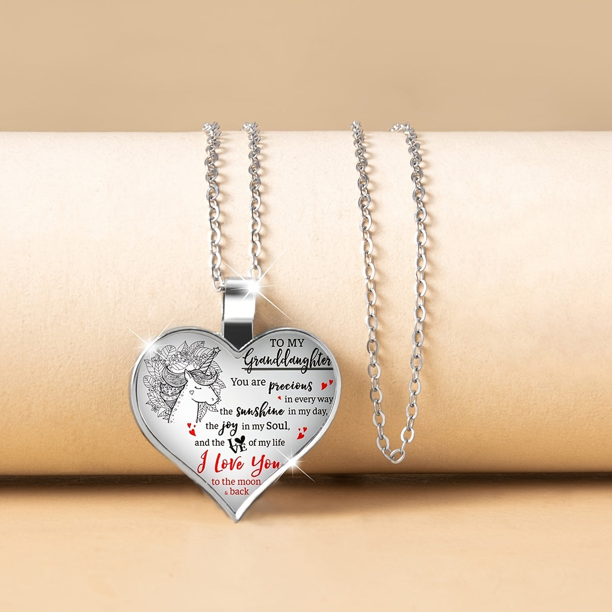 Peach Heart Necklace Your Love Will Not Stop Women Jewelry