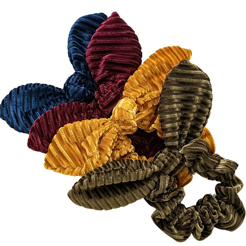 Velvet Scrunchies Women Rabbit Ear Knot Hair Tie Elastic Band