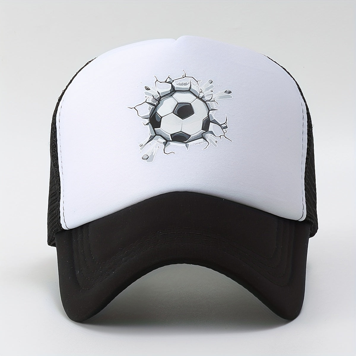 Football Printed Mesh Baseball Cap Sunshade Dad Hat