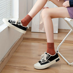 10 Pairs Women's Breathable Mid Tube Socks Solid Color Stockings