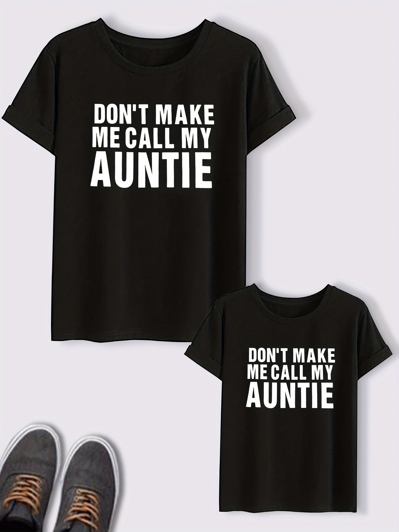 Parent & Me Daddy & Baby Parent Child Letters Print T Shirt