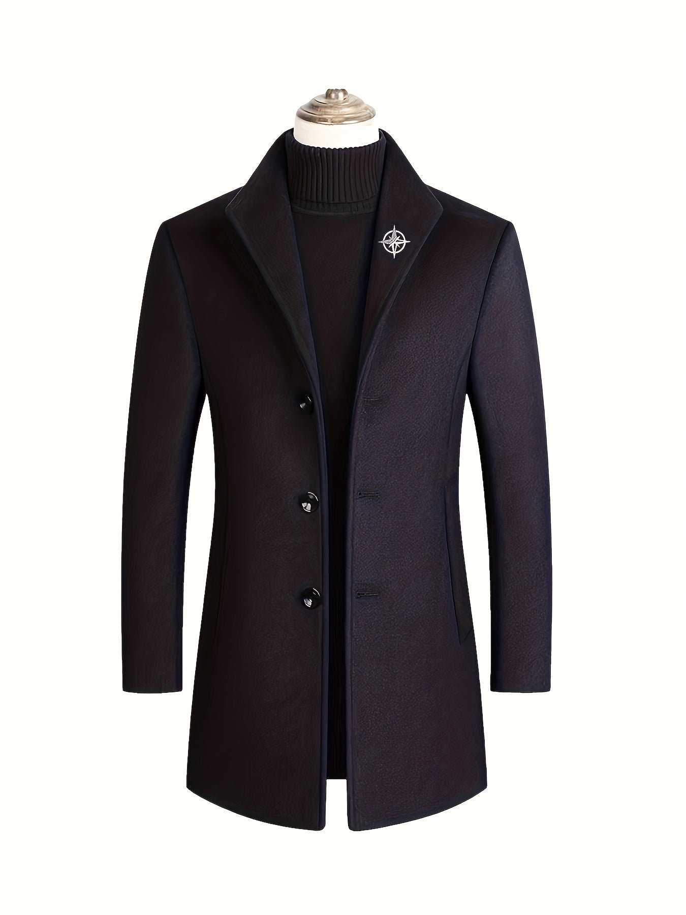 Men's Slim Long Woolen Business Coat