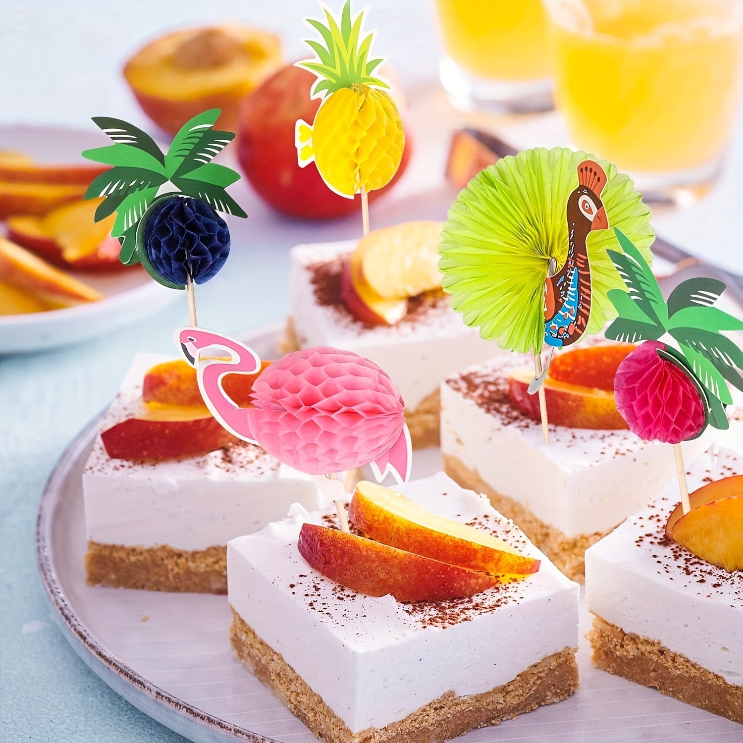 40pcs Tropical Themed Bamboo Cocktail Picks for Party