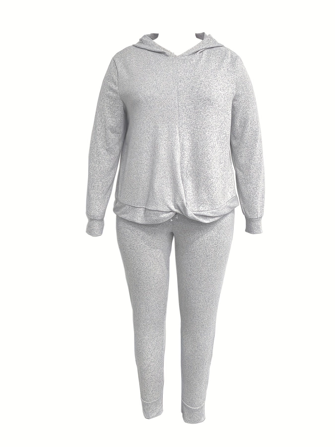  Solid Long Sleeve Hoodie & Joggers Set