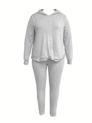  Solid Long Sleeve Hoodie & Joggers Set