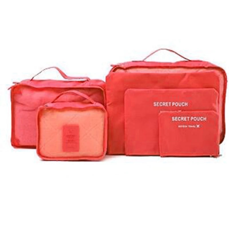 6Pcs Waterproof Travel Clothes Storage Bags Luggage Organizer Pouch