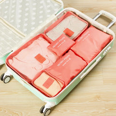 6Pcs Travel Storage Bag Waterproof Clothes Finishing