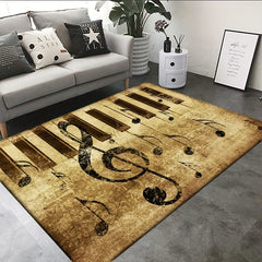 Retro Music Note Area Rug Non Slip Floor Mat Door Mats Carpet