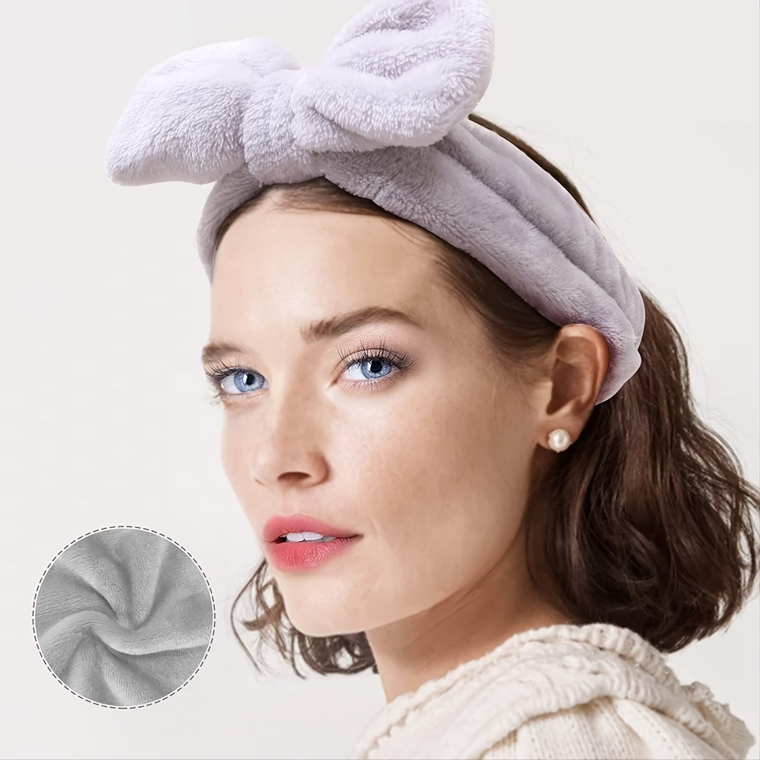 Soft Coral Fleece Spa Headband for Women Girls Skincare Shower