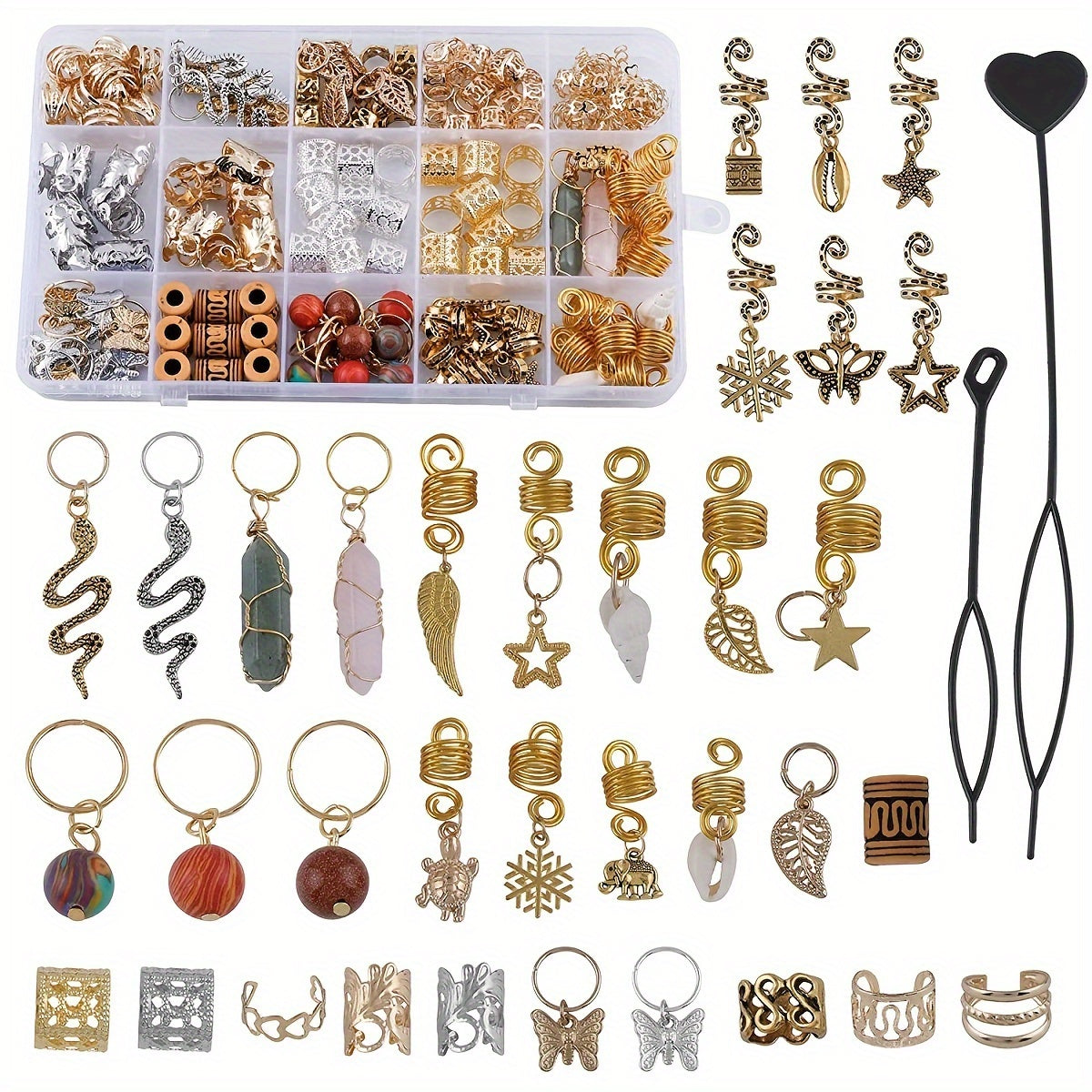 Metal Butterfly Hair Clips 187Pcs Set Hippie Hair Accessories Women