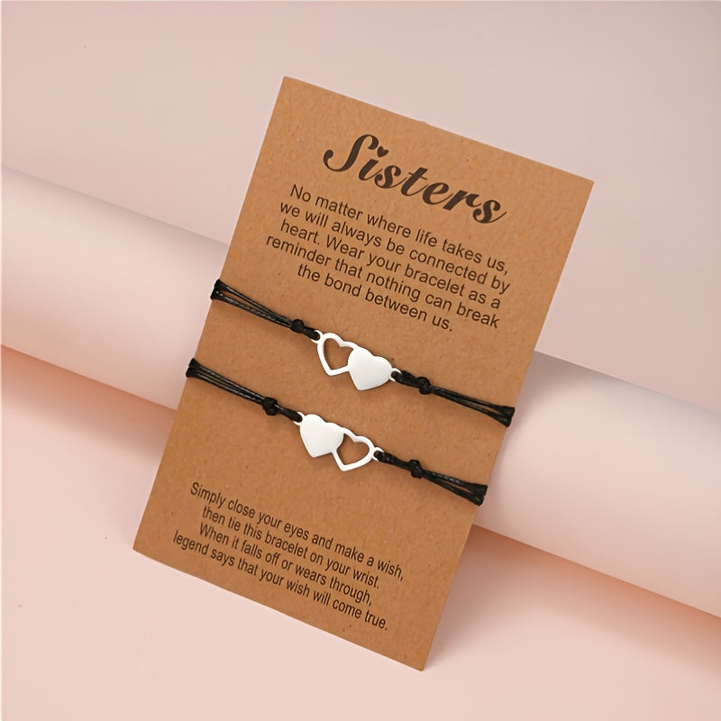 2pcs Stainless Steel Love Charm Couple Bracelet
