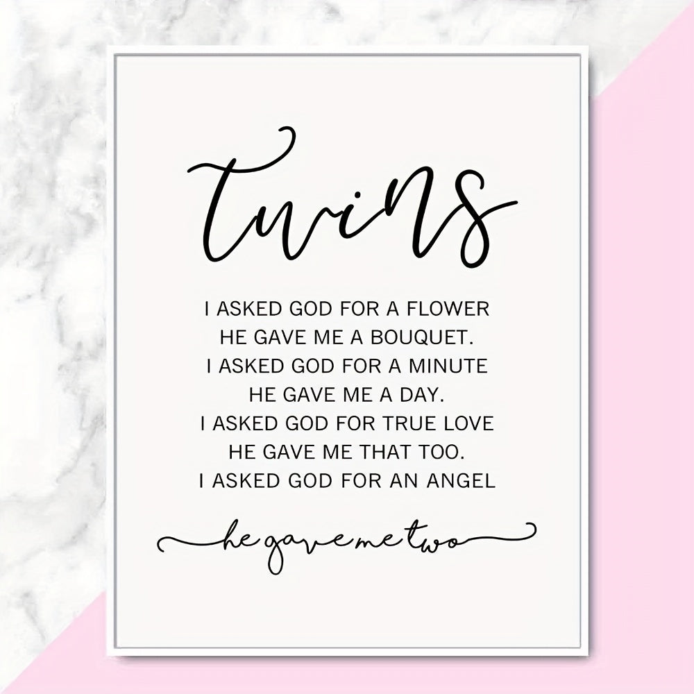 Twin Baby Girl/Boy Nursery Wall Decor 20x25 Unframed