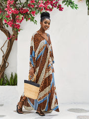 Boho Leopard Print Cover Up Dress