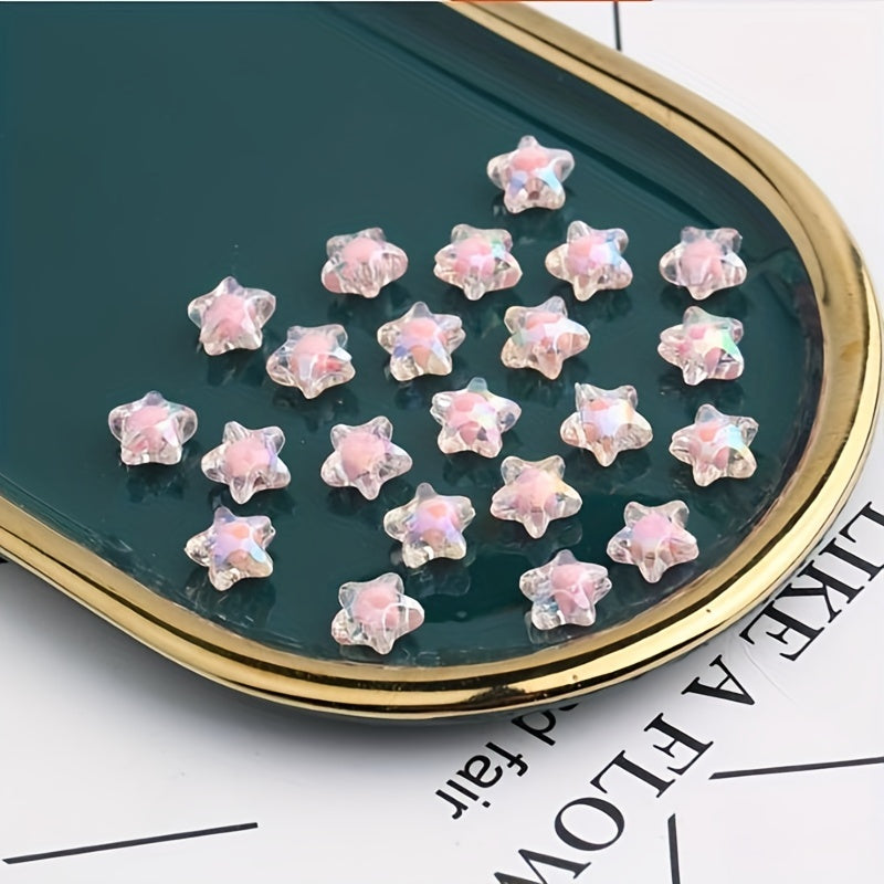 20pcs 12mm Plated Acrylic Star Inner Beads DIY Jewelry Accessories