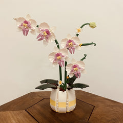 Orchid Building Block Phalaenopsis Bouquet Desktop Ornament Home Decoration