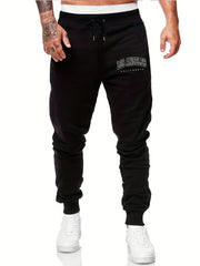 LA CA Casual Graphic Drawstring Joggers Men's Sweatpants