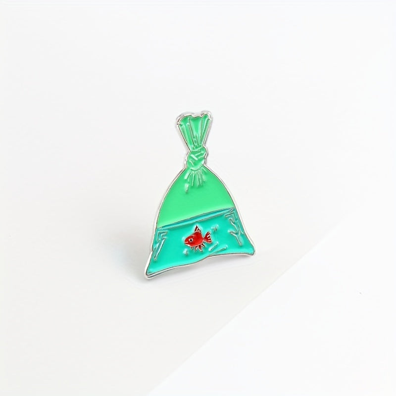 Koi In Bag Enamel Pin With Safety Backing